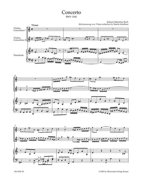 Bach, JS - Double Concerto in d minor, BWV 1043 - Two Violins and Piano - edited by Kilian - Bärenreiter Verlag URTEXT