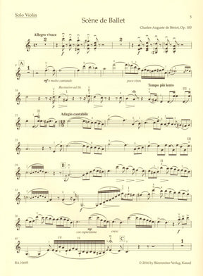 Charles-Auguste de Beriot - Scene de Ballet, Op. 100 - for Violin and Piano - Barenreiter's Concert Pieces