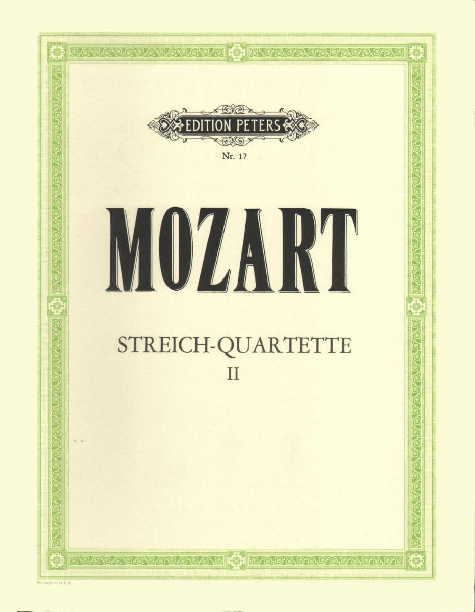 Mozart, WA - String Quartets, Volume 2 - Two Violins, Viola, and Cello - edited by Andreas Moser and Hugo Becker - Edition Peters