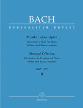 Bach, JS - Musical Offering: Trio Sonata in c minor BWV 1079 for Flute, Violin and Double Bass - Barenreiter URTEXT Edition