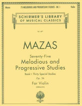 Mazas JF - 75 Melodious and Progressive Etudes, Op 36 Book 1 - Violin - edited by Hermann - Schirmer