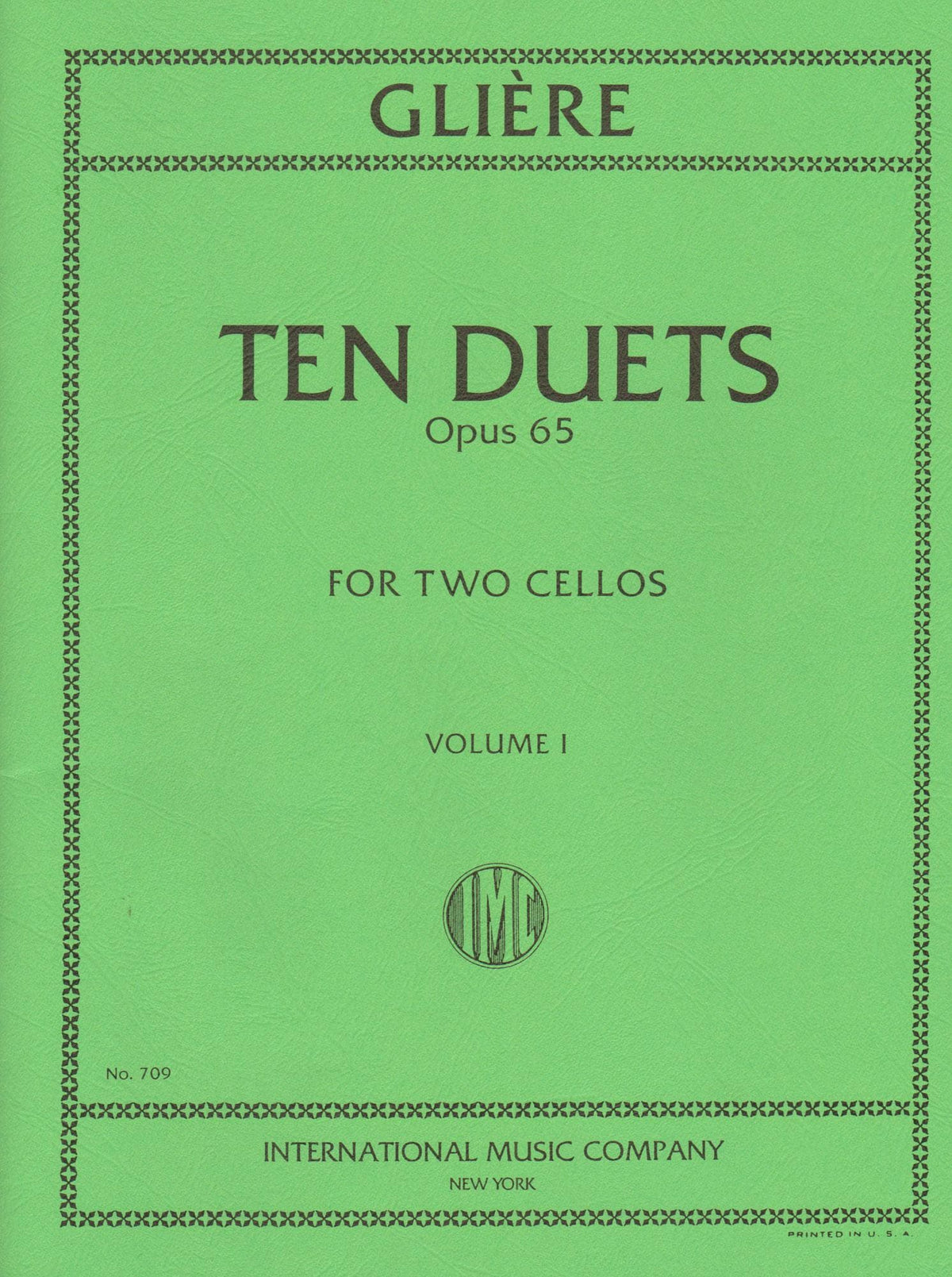 Glière, Reinhold - Ten Duets, Op 53, Volume 1 - Two Cellos - International Edition