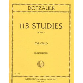 Dotzauer, J Friedrich - 113 Studies for Solo Cello, Volume 1 (Nos 1-34) - edited by Johannes Klingenberg - International Edition