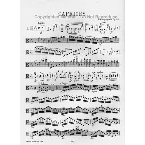 Campagnoli, Bartolomeo - 41 Caprices Op 22 for Viola - Arranged by Herrmann - Peters Edition