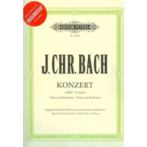 Bach, Johann Christian - Concerto in c minor - Viola and Piano - Book/CD set - edited by Henri Casadesus - Edition Peters