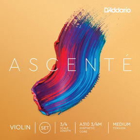 Ascenté Violin String Set - 3/4 Size - Medium Gauge