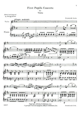 Seitz, Fritz (Friedrich) - Student's Concerto No 1 In D Major Op 7 For Violin and Piano Published by G Schirmer