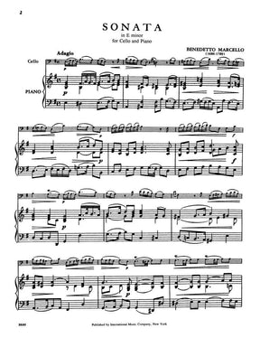 Marcello, Benedetto - Sonata No 2 in e minor - Cello and Piano - edited by Carl Schroeder - International Music Co