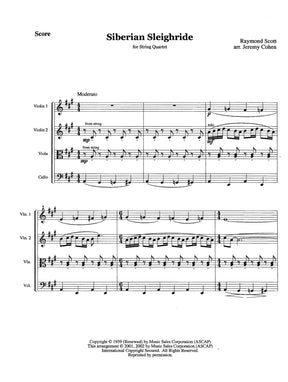 Scott, Raymond - Siberian Sleigh Ride - Raymond Scott Collection - for String Quartet - arranged by Jeremy Cohen - Violinjazz Editions