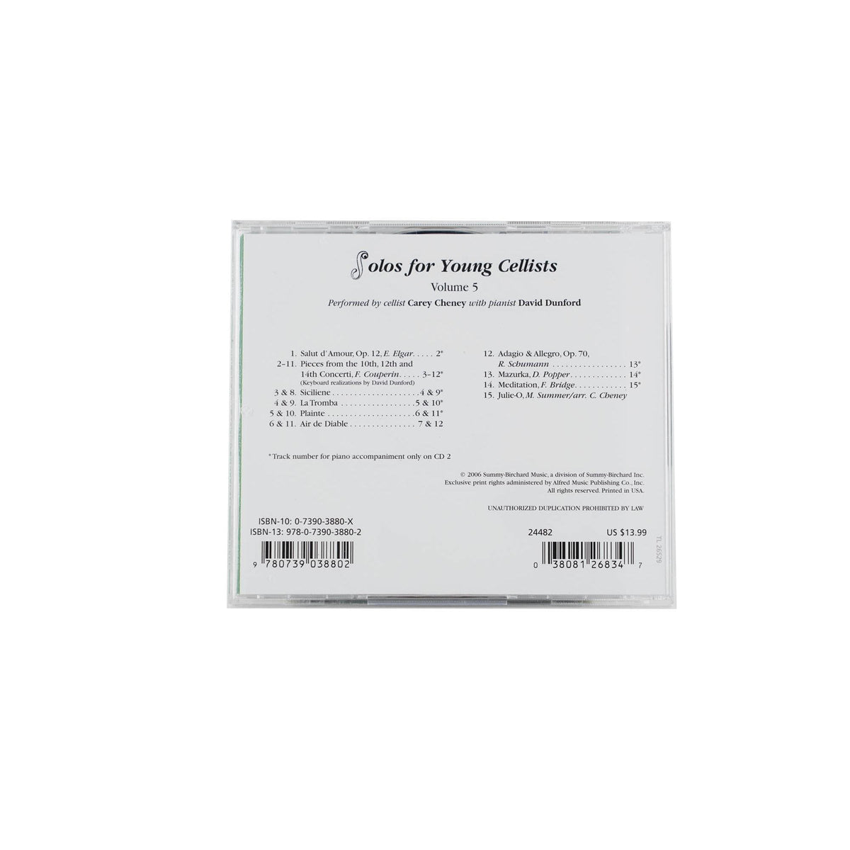 Solos for Young Cellists: Volume 5 CD by Carey Cheney