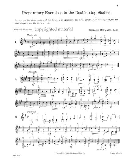 Hofmann, Richard - Double-Stop Studies, Op 96 - Violin - Boston Music Co