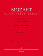 Mozart, WA - Single Movements for Violin and Orchestra, K 261, 269, 373 - Violin and Piano - edited by Christoph Hellmut Mahling - Bärenreiter Verlag URTEXT