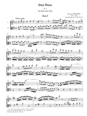 Devienne, François - Three Duos For Flute and Viola, Op 5 - edited by Druener - Kunzelmann Edition