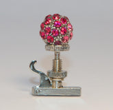 Luxitune Hill-Style String Adjuster, Pave Ball, Pink Crystals, Rhodium - Violin E or Viola A