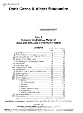 Spotlight On Strings, Level 2, Teacher/Keyboard By Doris Gazda Edited by Albert L Stoutamire Published by Neil A Kjos Music Company