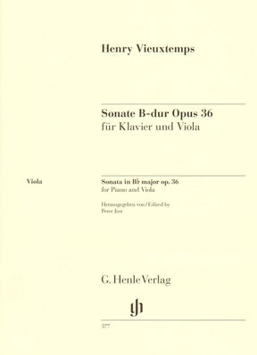 Vieuxtemps, Henri - Sonata in B-flat Major, Opus 36 - for Viola and Piano - edited by Peter Jost - G Henle Verlag URTEXT