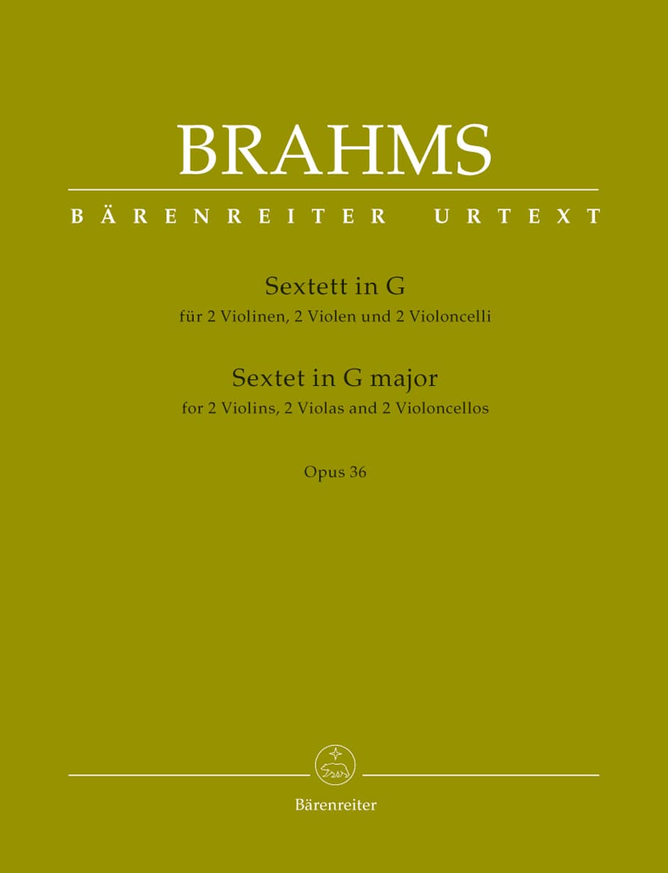 Brahms, Johannes - Sextet in G Major, Op 36 for 2 Violins, 2 Violas and 2 Cellos - edited by Christopher Hogwood - Bärenreiter