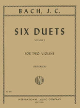 Bach, Johann Christian - Six Duets, Volume 1 - Two Violins - edited by W Friedrich - International Music Co