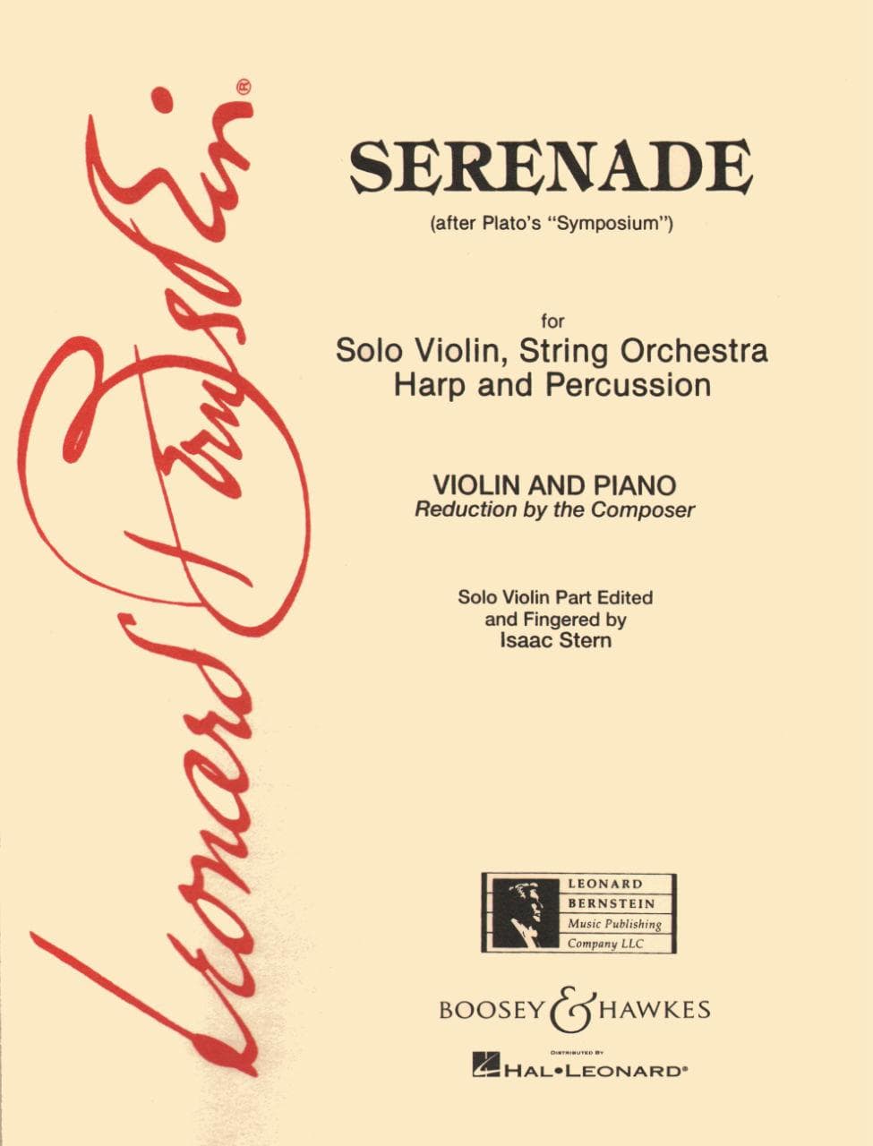 Bernstein, Leonard - Serenade (after Plato's "Symposium") for Violin and Piano - Edited by Stern - Boosey & Hawkes Edition