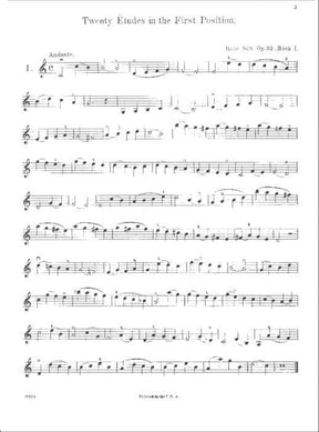 Sitt, Hans - 20 Etudes for Violin, Op 32 Book 1 - Violin - G Schirmer