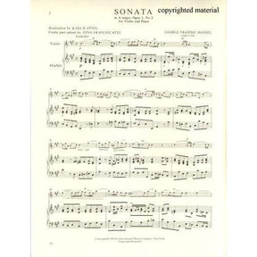 Handel, George Frideric - Six Sonatas, Volume 1 (Nos 1-3) - Violin and Piano - edited by Zino Francescatti - International Edition