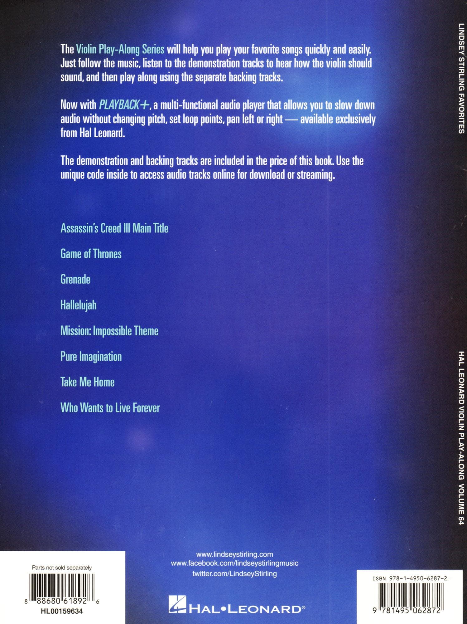 Lindsey Stirling Favorites - Violin Play-Along Vol. 64 - for Violin with Audio Accompaniment - Hal Leonard