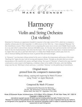 O'Connor, Mark - Harmony for Violin and Strings - 1st Violins - Digital Download