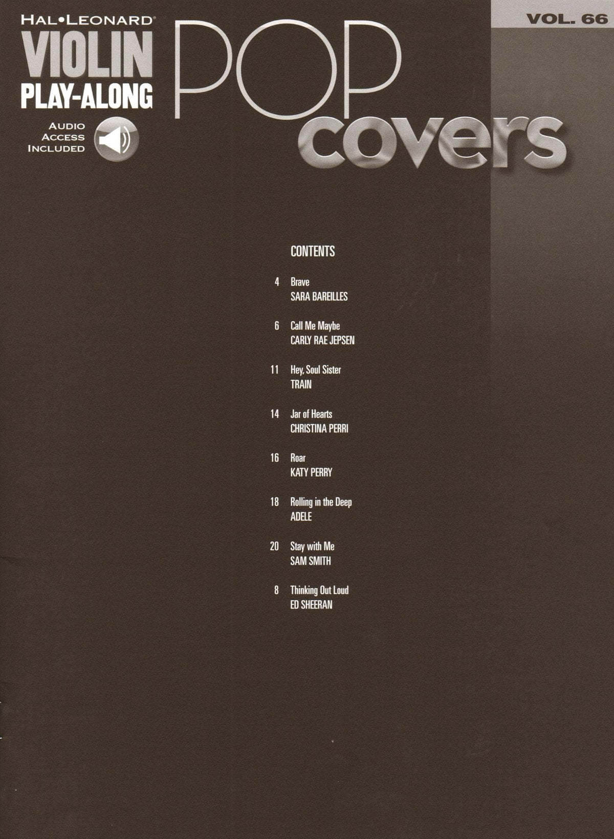 Pop Covers - for Violin with Audio Accompaniment - Violin Play-Along Vol. 66 - Hal Leonard