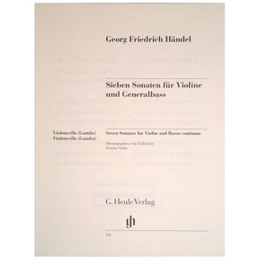 Handel, George Frideric - Seven Sonatas for Violin and Basso Continuo - Violin and Piano - edited by Stanley Sadie and Karl Röhrig - G Henle Verlag URTEXT