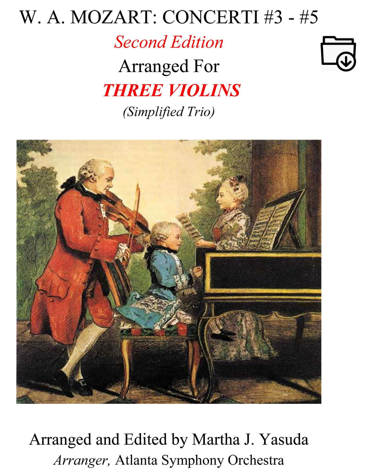 Yasuda, Martha - Mozart Concerti No. 3-5 for Three Violins (Simplified) - Digital Download