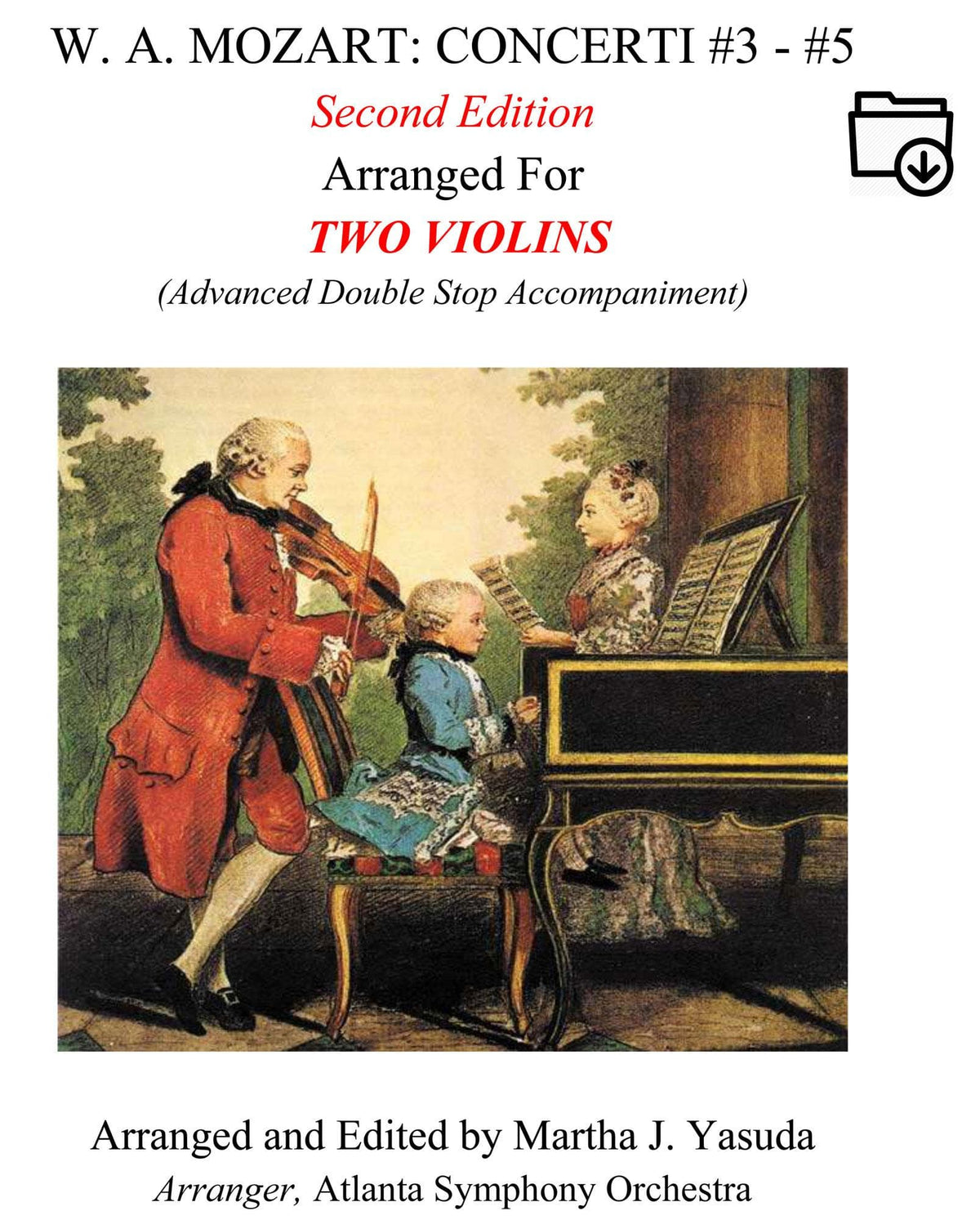 Yasuda - Mozart Concerti No. 3-5 for 2 or 3 Violins (Double-Stop Accomp Only) - Dig. Download