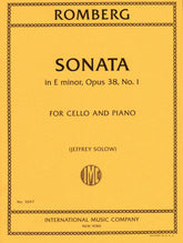 Romberg - Sonata In E Minor Op 38 No 1 - for Cello and Piano - edited by Jeffrey Solow - International Music Company