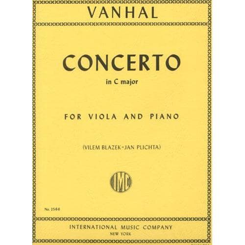 Vanhal - Concerto In C Major For Viola and Piano Edited by Plichta Published by International Music Company