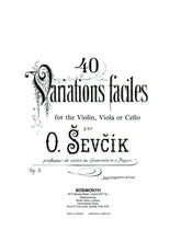 Sevcik, Otakar - 40 Variations, Op 3 For Violin Published by Bosworth & Co