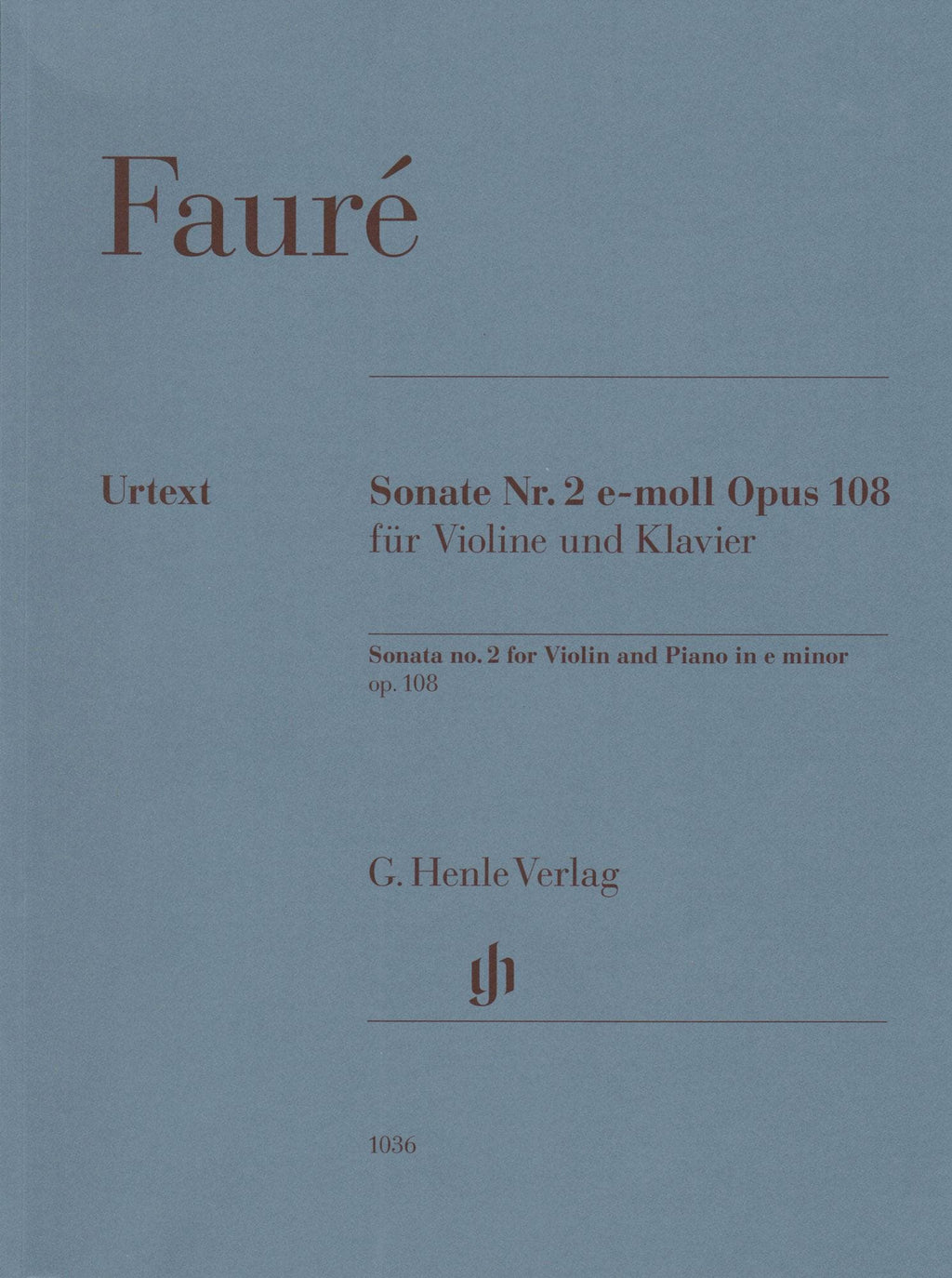 Classical Violin Sheet Music: Faure Sonata 2 in E Minor