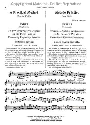 Laoureux, Nicolas - Practical Method Violin, Part 1 (Supplement) - Violin - G Schirmer Edition