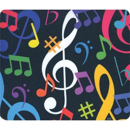 Mouse Pad - Music Notes Pattern in Multi Color