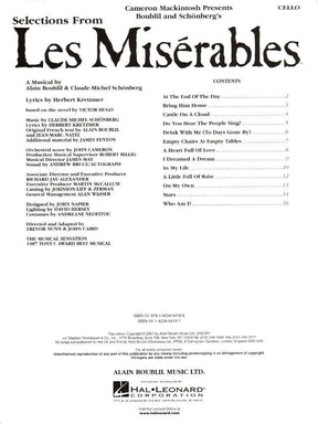 Boublil/Schönberg - Selections from "Les Misérables" - Cello - arranged by Cameron Mackintosh - Hal Leonard Edition
