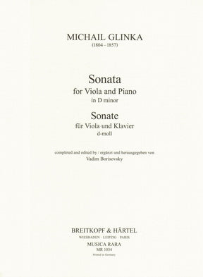 Glinka, Mikhail - Sonata in D minor - for Viola and Piano - Breitkopf & Haertel Edition
