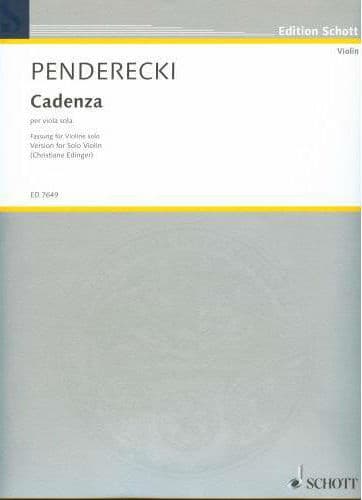 Penderecki, Krzysztof - Cadenza (1984) - Violin Solo - edited by Christiane Edinger - Schott Music