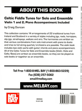 Duncan - Celtic Fiddle Tunes for Solo and Ensemble - 1 or 2 Violins with Piano Accompaniment - Mel Bay Publications