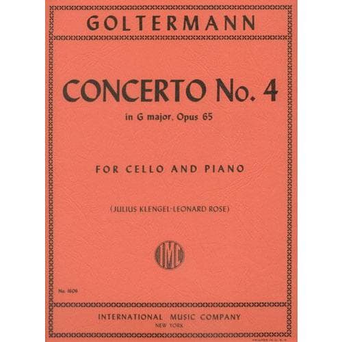 Goltermann, Georg - Concerto No 4 In G Major, Op 65 - Cello and Piano - edited by Julius Klengel and Leonard Rose - International Edition