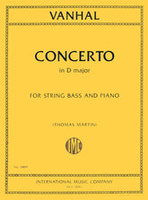 Vanhal, Johann Baptist - Concerto In D Major - for Bass and Piano - edited by Thomas Martin - International Music Company