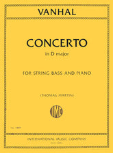 Vanhal, Johann Baptist - Concerto In D Major - for Bass and Piano - edited by Thomas Martin - International Music Company
