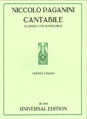 Nicolo Paganini - Cantabile - Violin and Piano - Universal Edition
