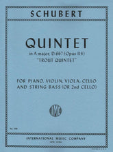 Schubert, Franz - Quintet In A Major, Op 114 ("Trout") Published by International Music Company