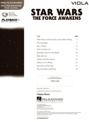 Star Wars: The Force Awakens - for Viola - with Audio Accompaniment - Hal Leonard