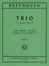 Beethoven, Ludwig - Trio In C Major Op 87 for Three Cellos - Arranged by Prell - International Edition