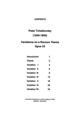 Tchaikovsky, Pyotr Ilyich - Rococo Variations for Cello, Op 33 - PIANO ACCOMPANIMENT ONLY - arranged by Carol Leybourn - Frustrated Accompanist Edition