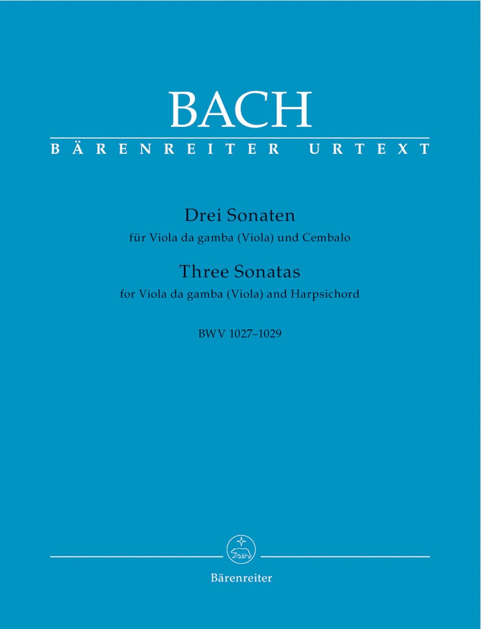 Bach, JS - 3 Viola da Gamba Sonatas BWV 1027 1029 for Viola and Piano - Arranged by Eppstein - Barenreiter Verlag URTEXT Edition